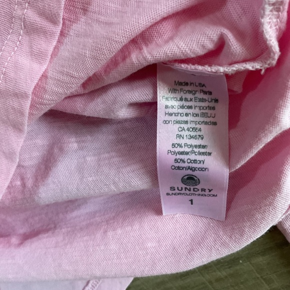Sundry Light Pink Puff Shoulder Long Sleeve Tee Size 1 (S) - Picture 4 of 5